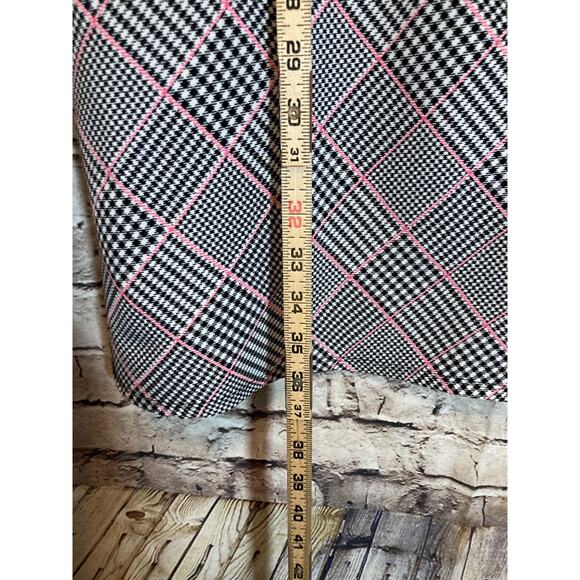 Cato Dress Womens XL Shift Black & Pink Houndstooth Print Ruffle Bell Sleeve - Picture 14 of 14